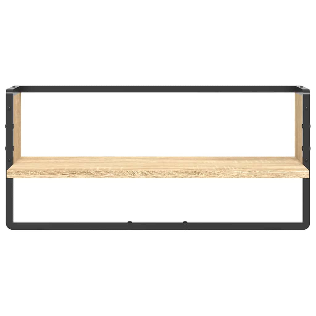 Zidna polica s prečkom boja hrasta sonome 65x25x30 cm