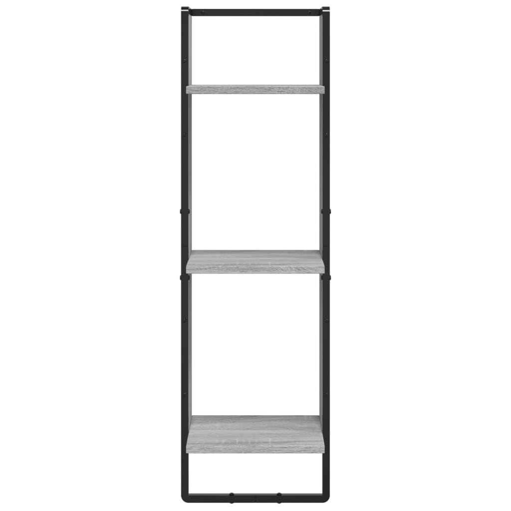 Zidna polica s 3 razine sivog hrasta sonome 30x25x100 cm drvena