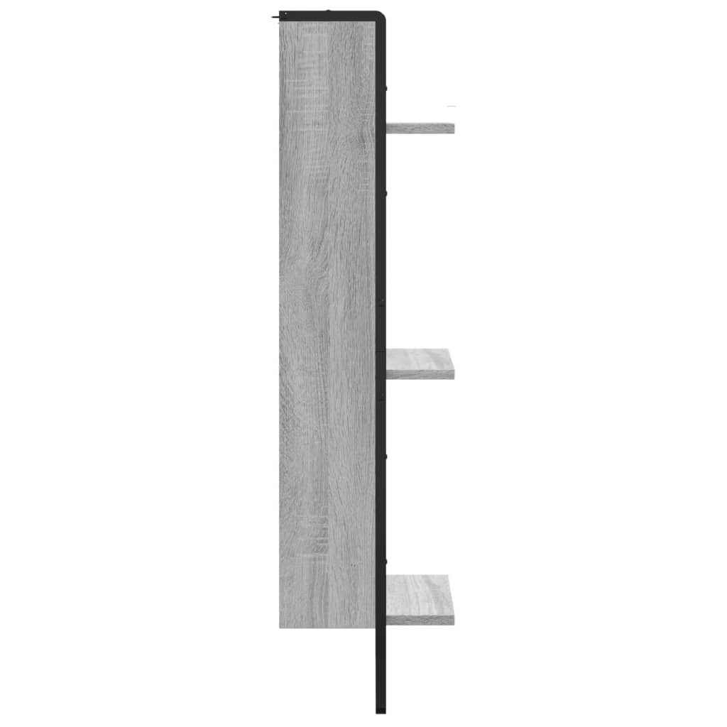 Zidna polica s 3 razine sivog hrasta sonome 30x25x100 cm drvena