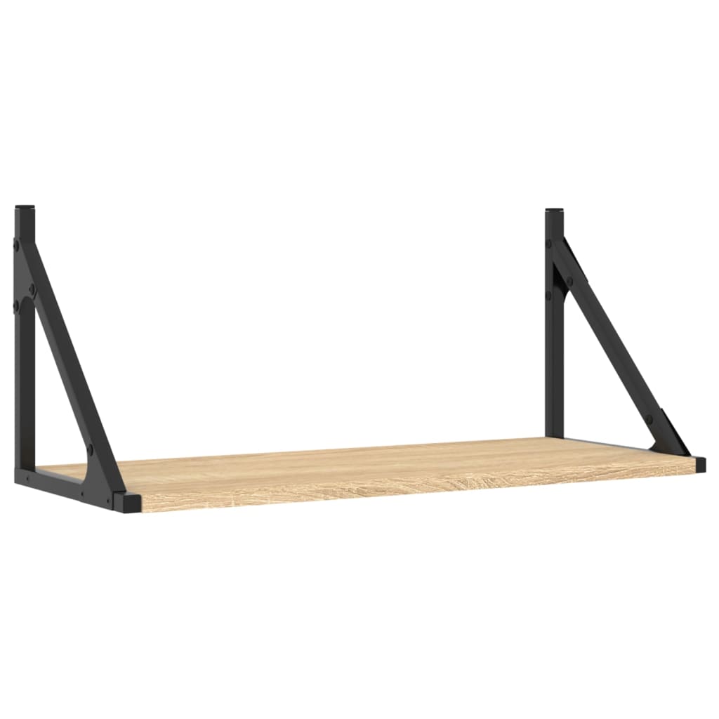 Zidne police 2 kom boja hrasta 60x25x25,5 cm konstruirano drvo