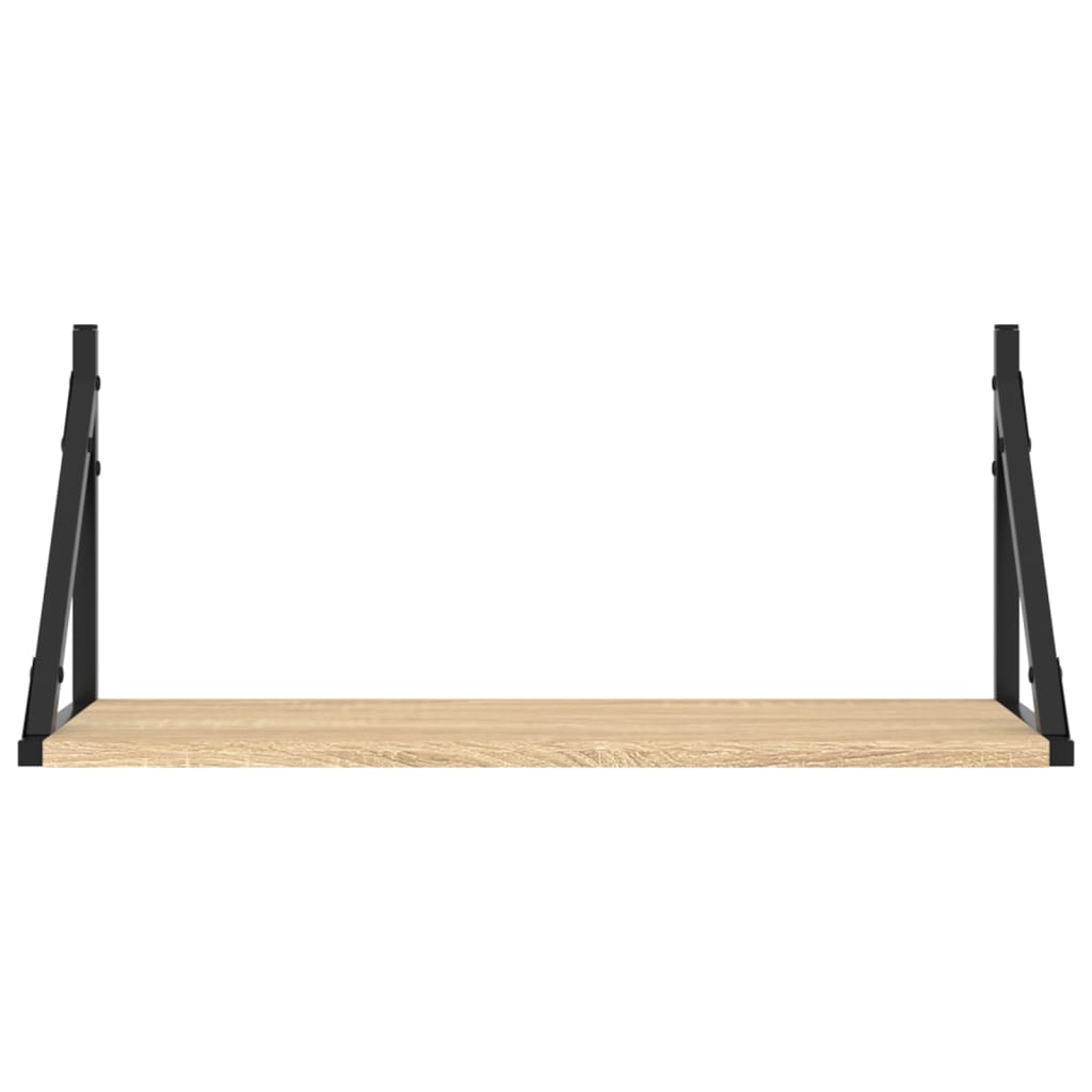 Zidne police 2 kom boja hrasta 60x25x25,5 cm konstruirano drvo