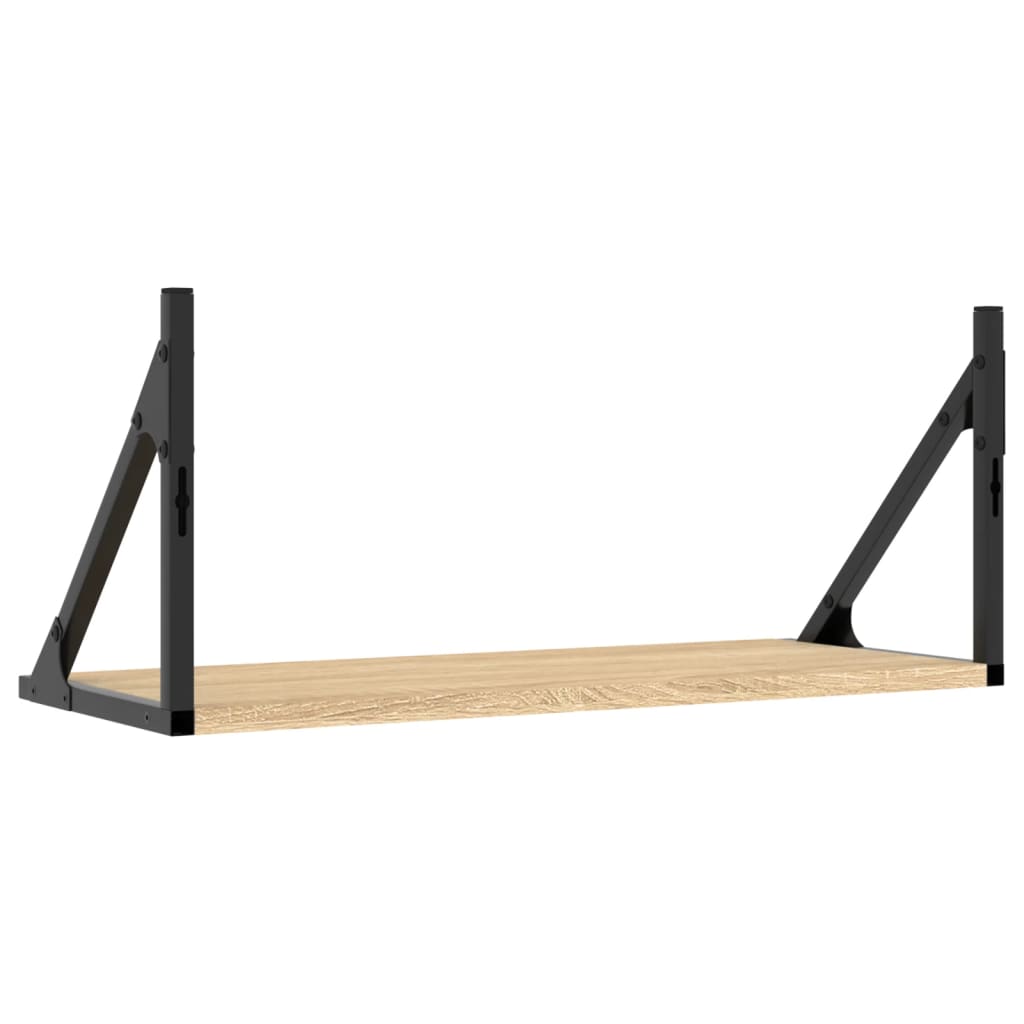 Zidne police 2 kom boja hrasta 60x25x25,5 cm konstruirano drvo