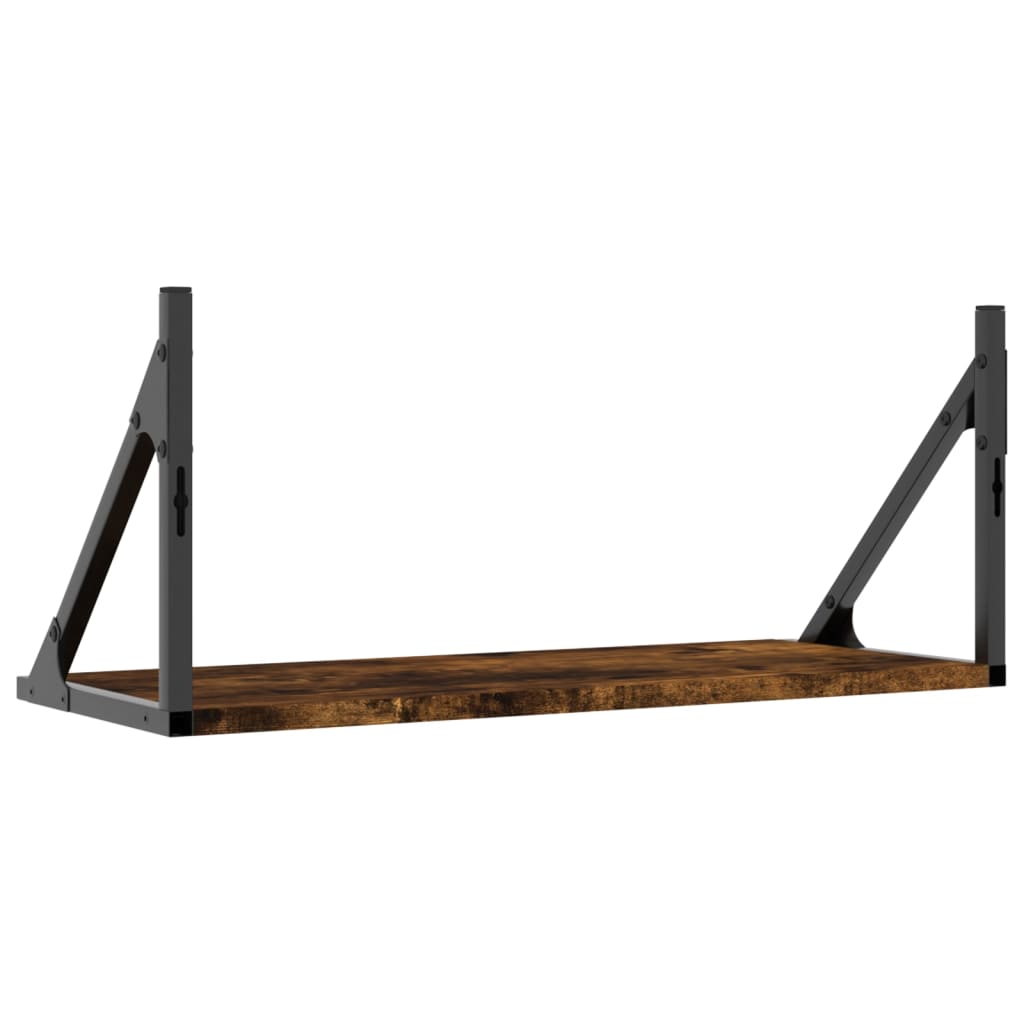 Zidne police 2 kom boja hrasta 60x25x25,5 cm konstruirano drvo