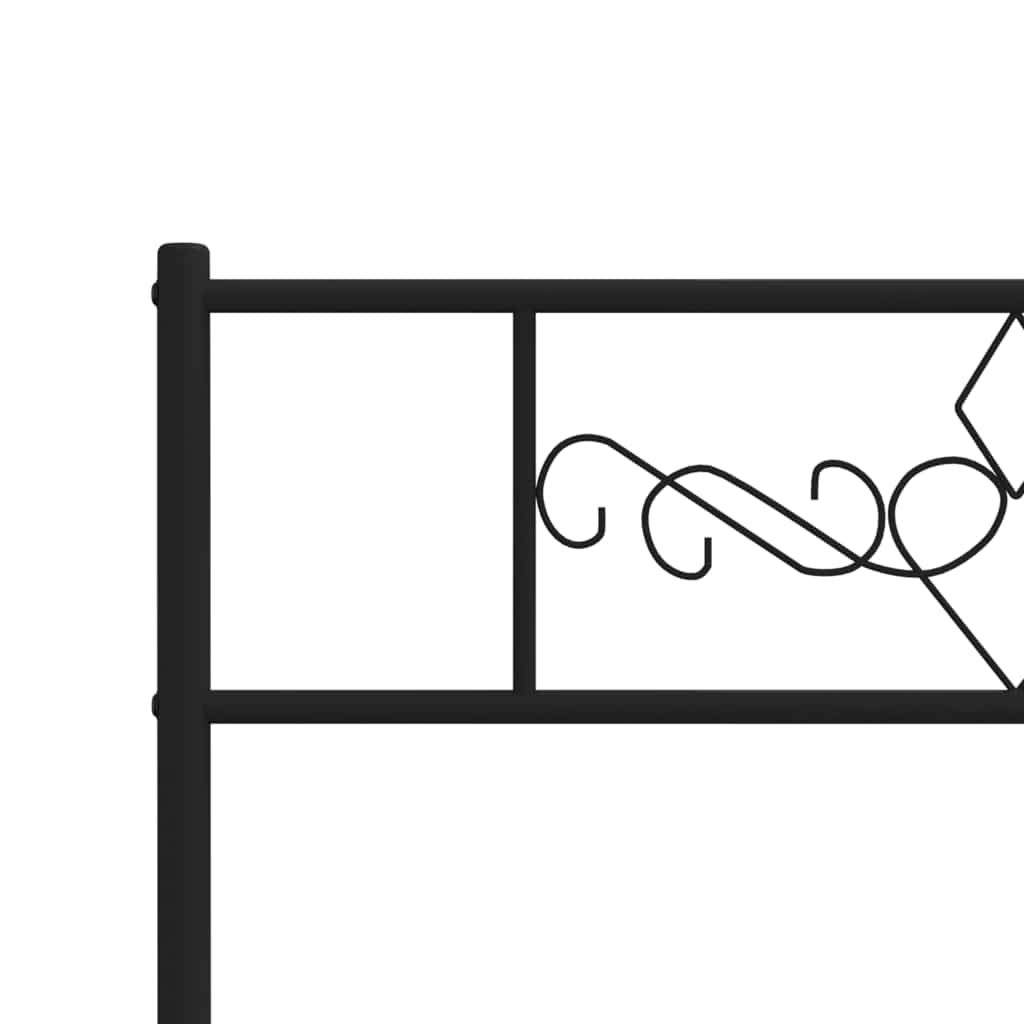 Metalni okvir kreveta uzglavlje i podnožje crni 100x200 cm