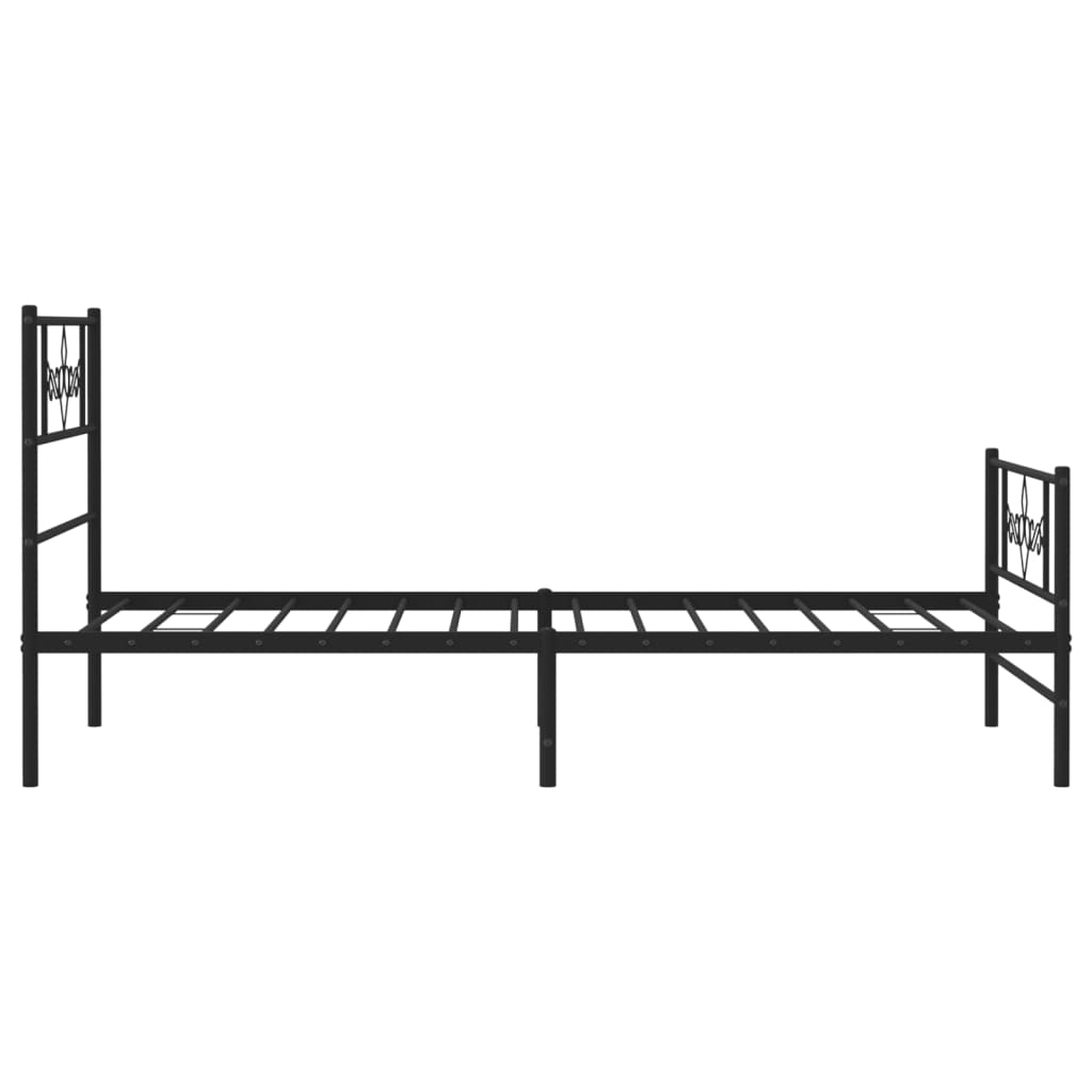 Metalni okvir kreveta uzglavlje i podnožje crni 107x203 cm
