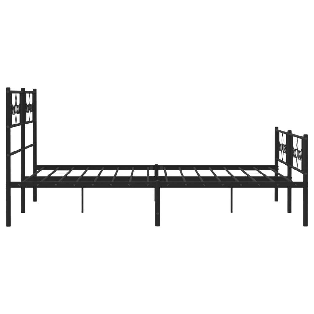 Metalni okvir kreveta uzglavlje i podnožje crni 120x200 cm