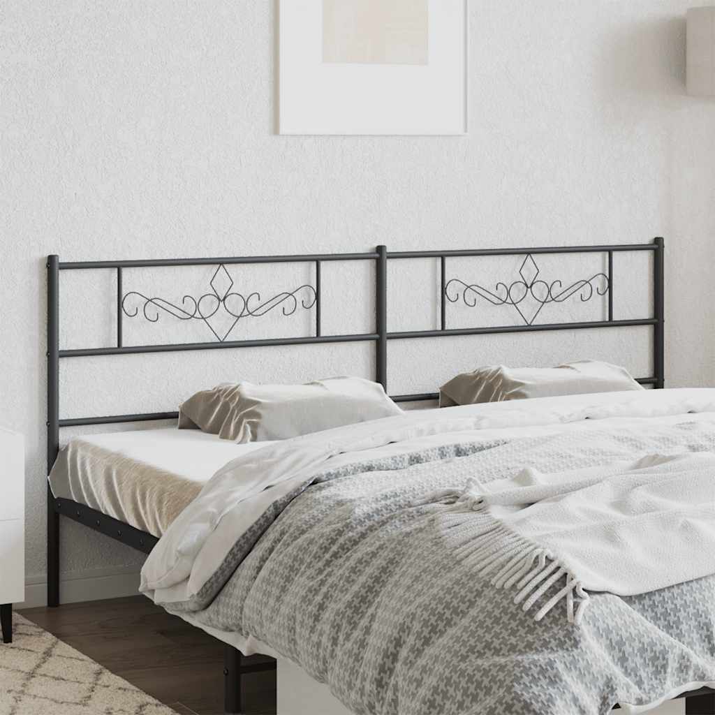 Metalno zamjensko uzglavlje crno 200 cm