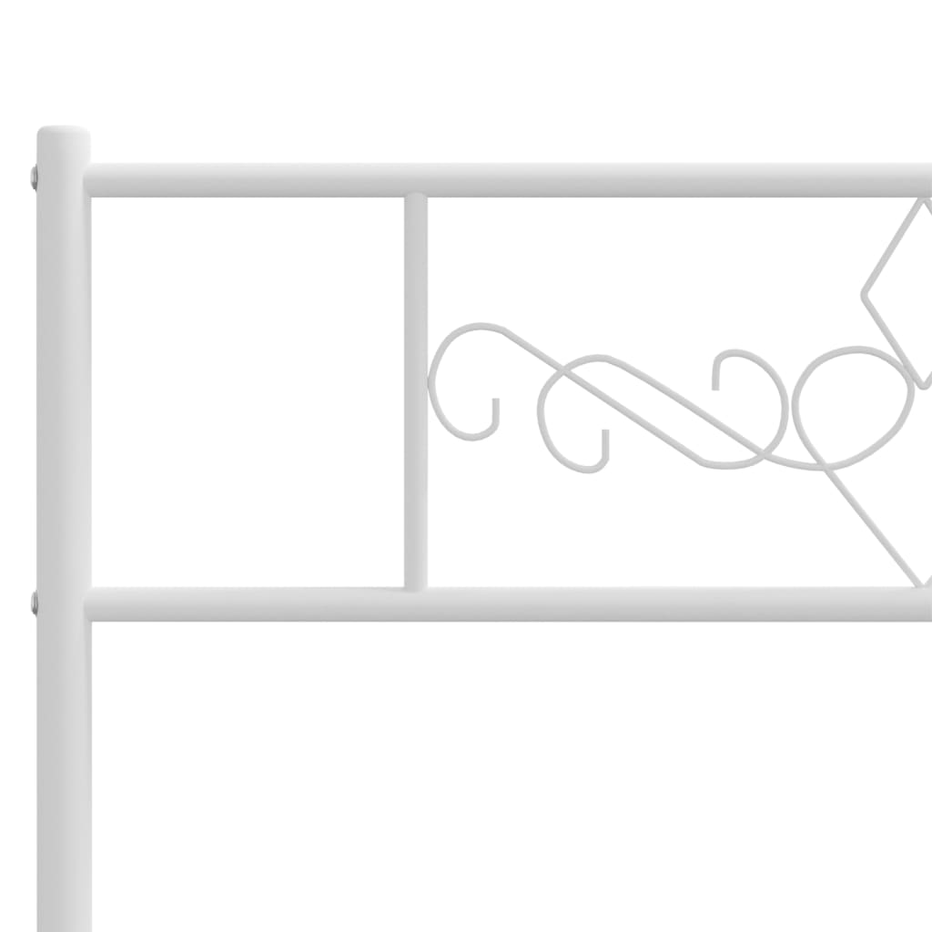 Metalni okvir za krevet s uzglavljem bijeli 107x203 cm