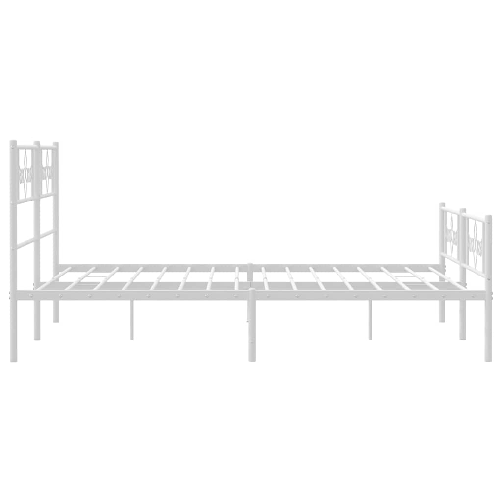 Metalni okvir kreveta uzglavlje i podnožje bijeli 150 x 200 cm