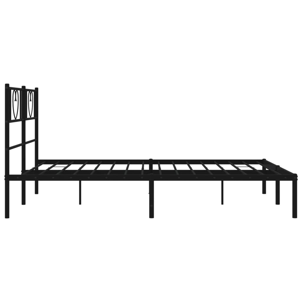 Metalni okvir za krevet s uzglavljem crni 120x200 cm