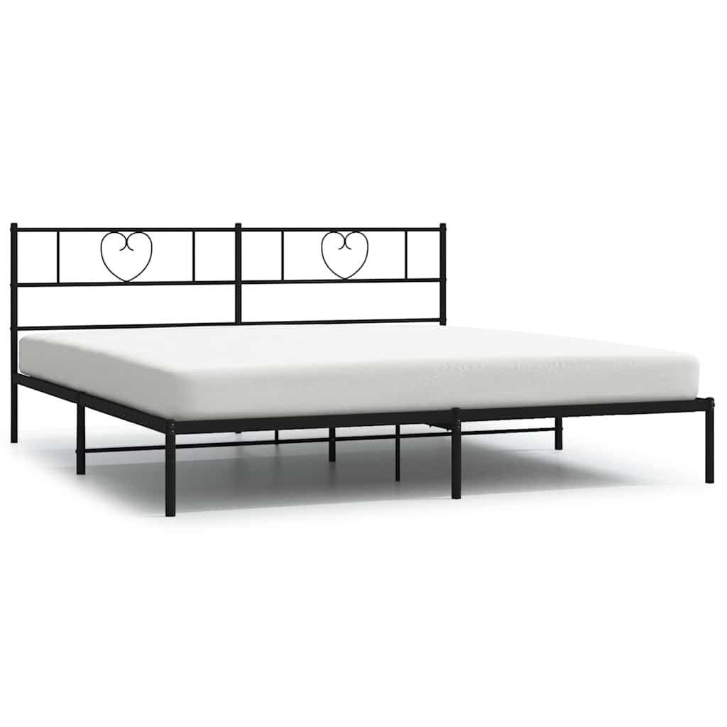 Metalni okvir za krevet s uzglavljem crni 183x213 cm