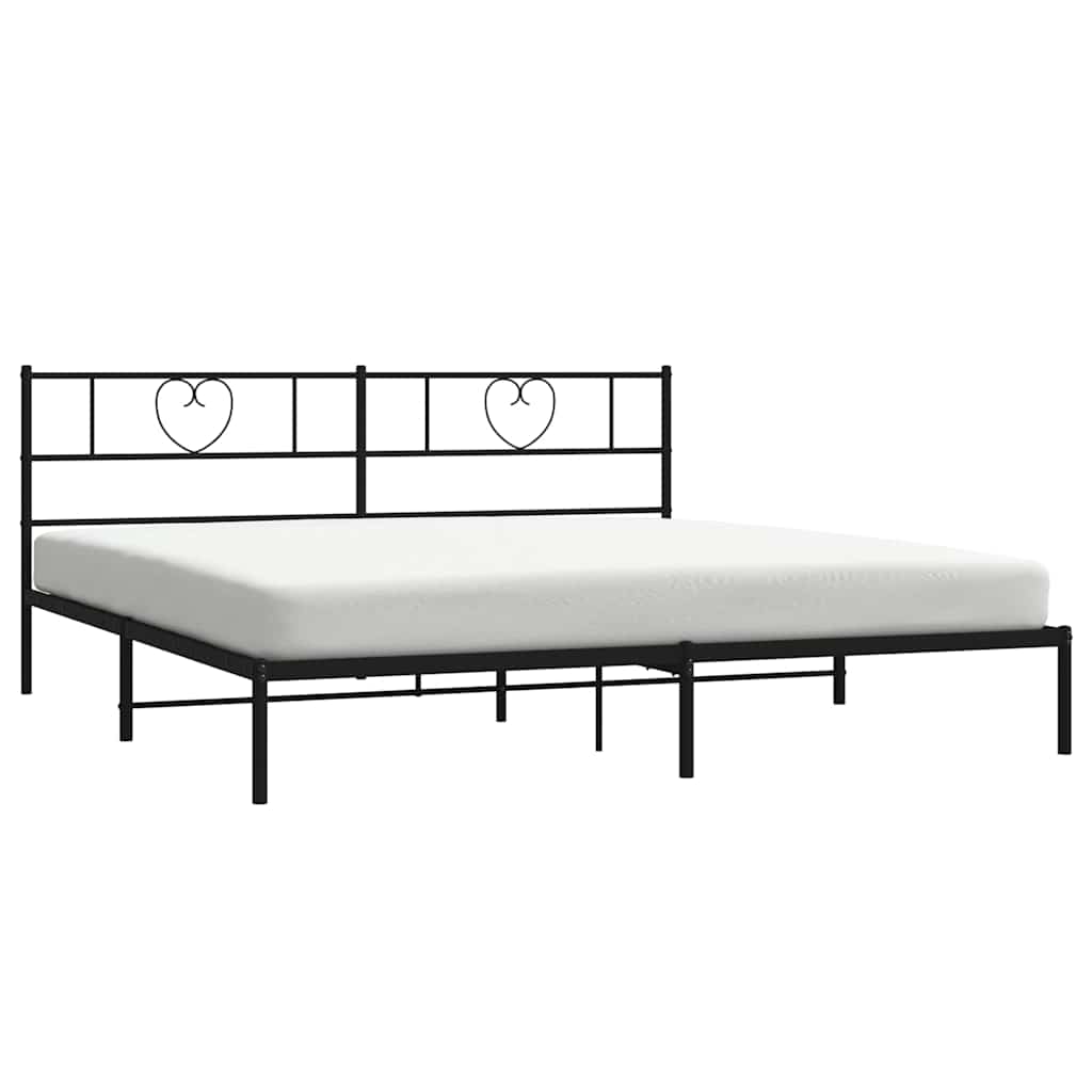 Metalni okvir za krevet s uzglavljem crni 183x213 cm