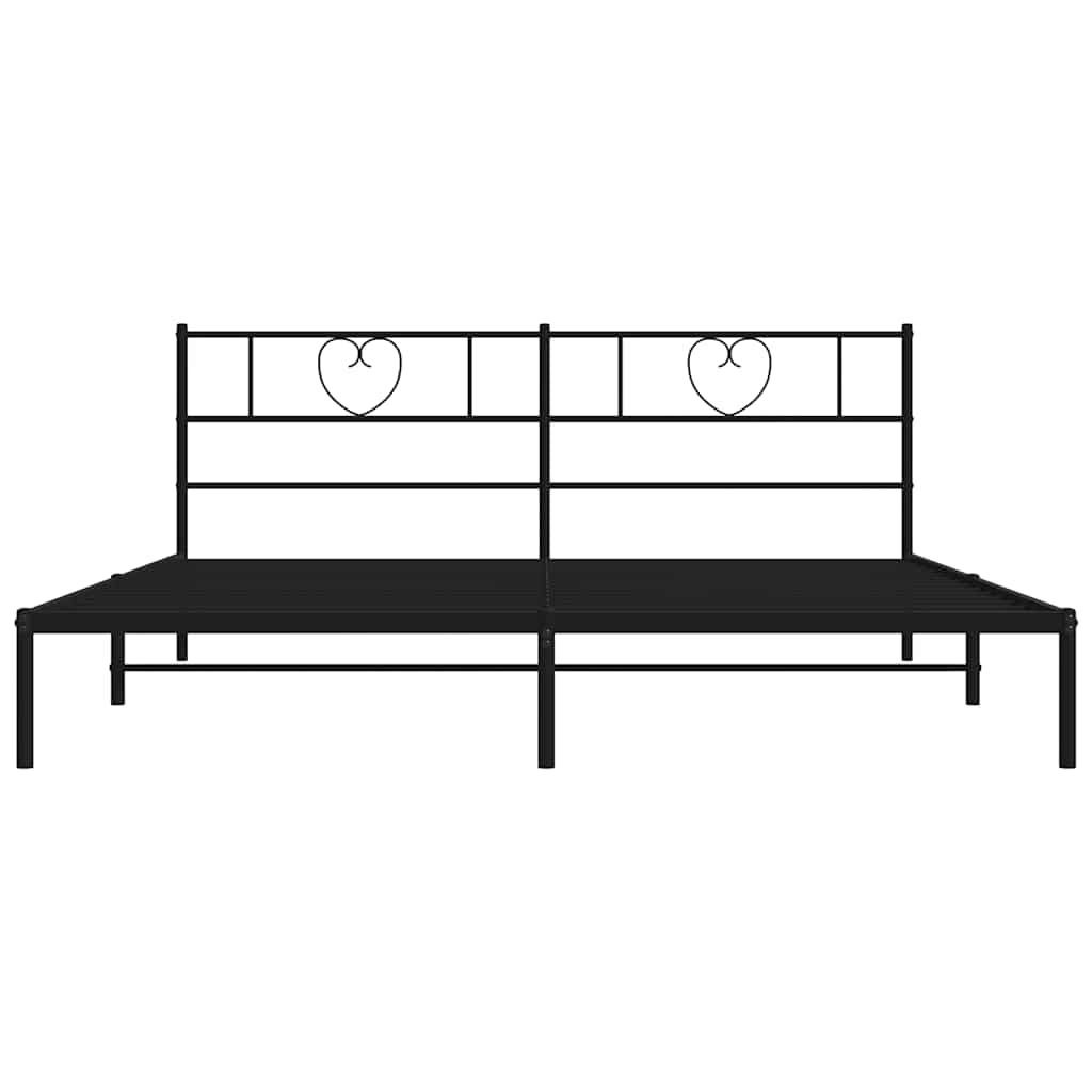 Metalni okvir za krevet s uzglavljem crni 183x213 cm