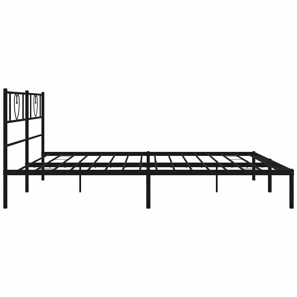 Metalni okvir za krevet s uzglavljem crni 183x213 cm