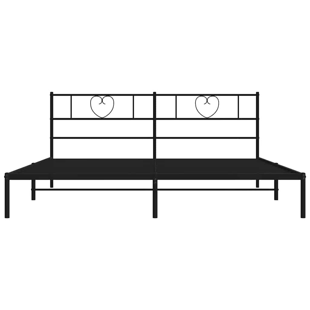 Metalni okvir za krevet s uzglavljem crni 193x203 cm