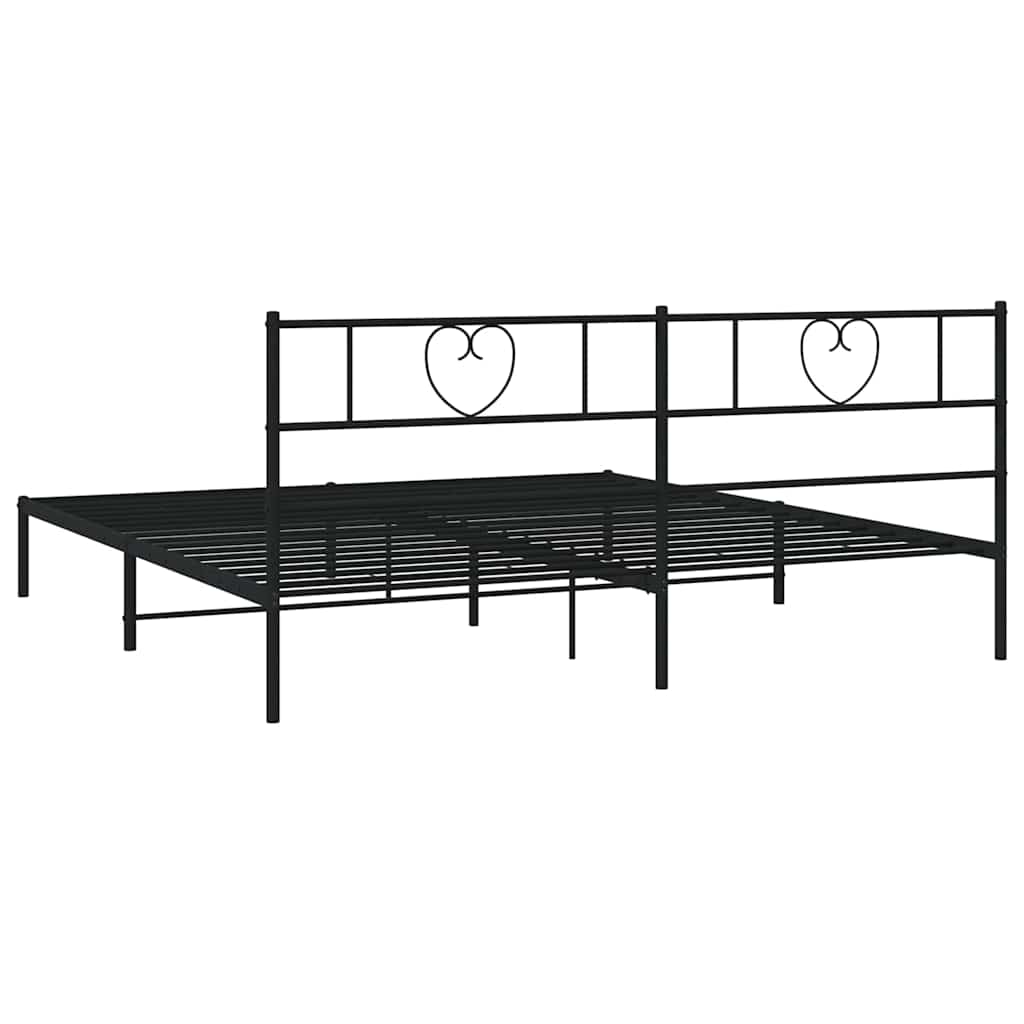 Metalni okvir za krevet s uzglavljem crni 193x203 cm