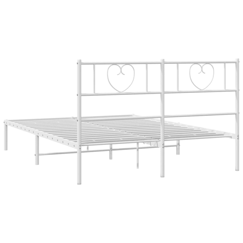 Metalni okvir za krevet s uzglavljem bijeli 120 x 190 cm