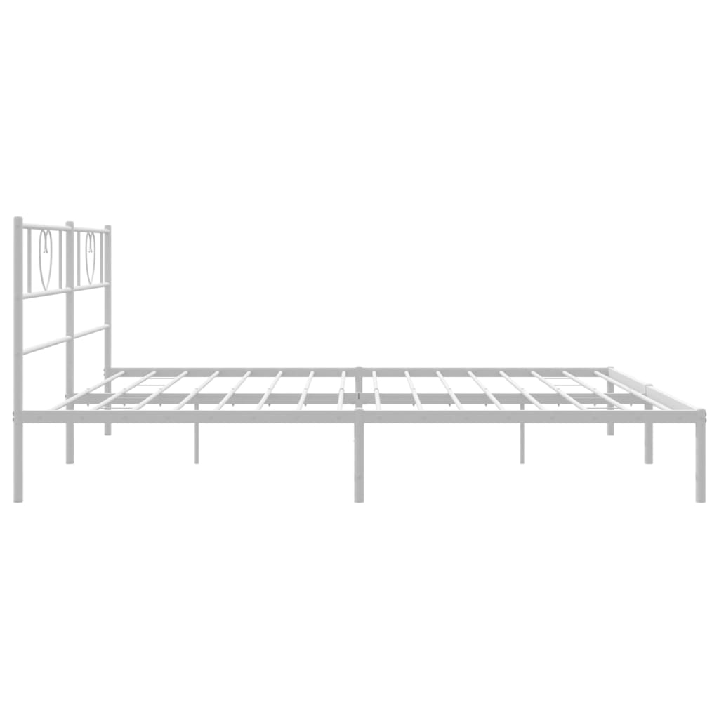 Metalni okvir za krevet s uzglavljem bijeli 200x200 cm