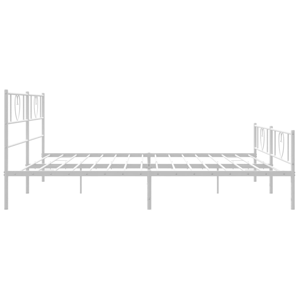 Metalni okvir kreveta uzglavlje i podnožje bijeli 180x200 cm