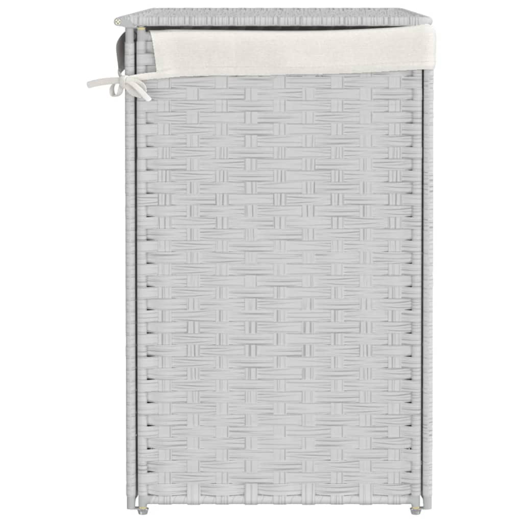 Košara za rublje s 2 odjeljka bijela 53x35x57 cm od poliratana