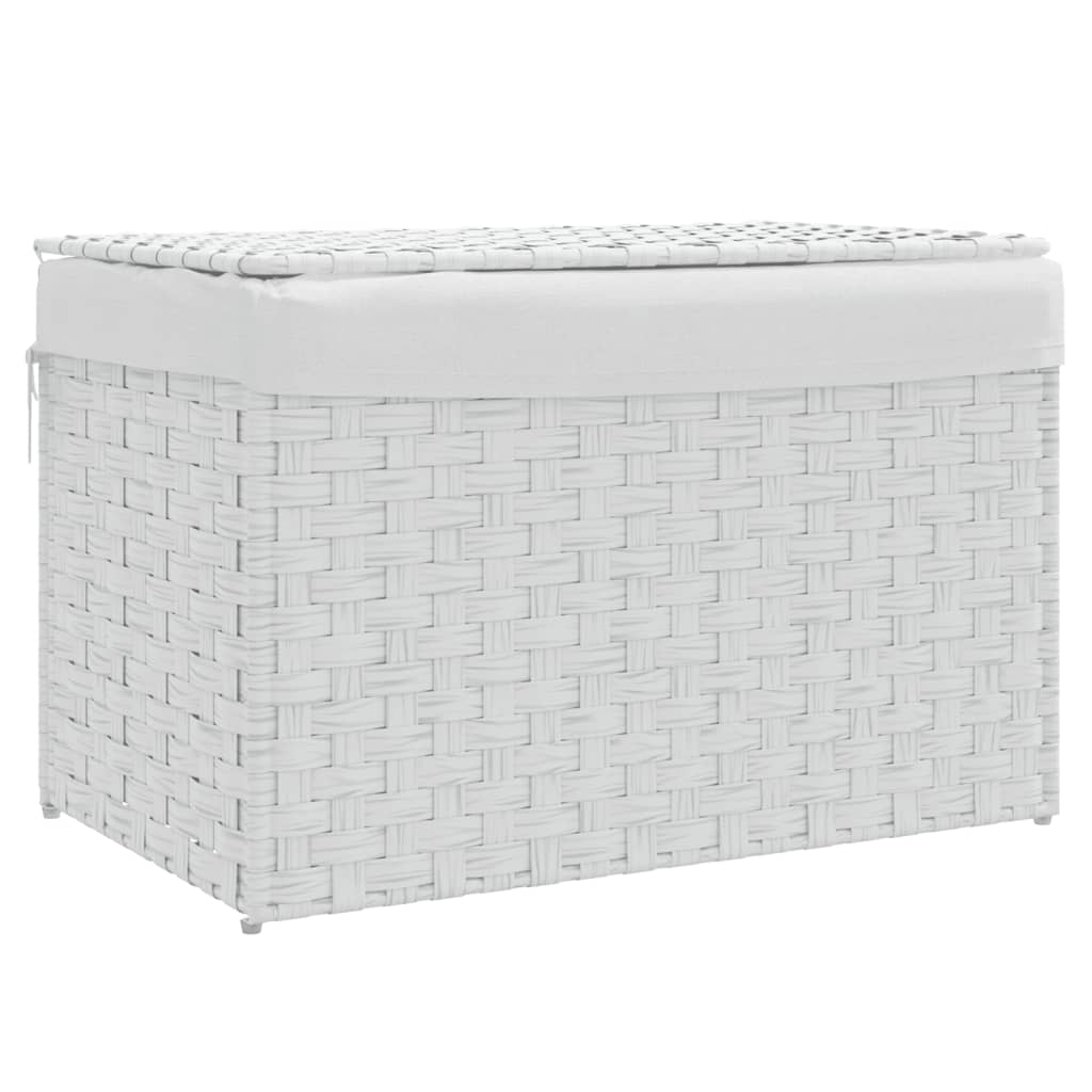 Košara za rublje s poklopcem bijela 55,5x35x34 cm od poliratana