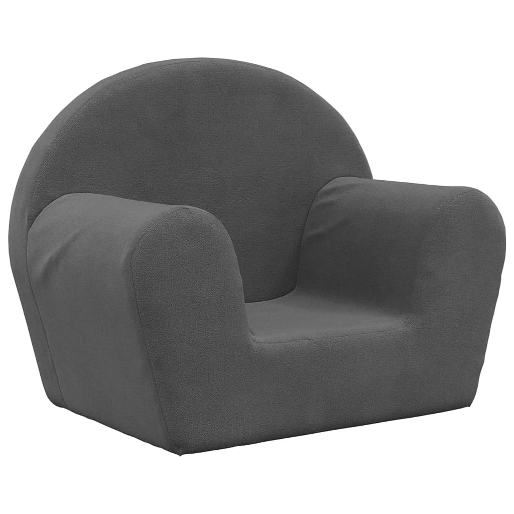Dječja sofa antracit od mekanog pliša