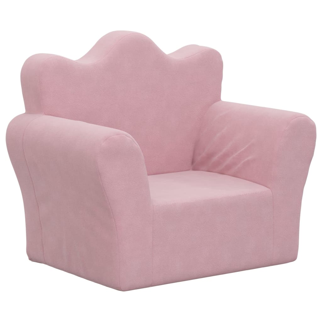 Dječja sofa ružičasta od mekanog pliša