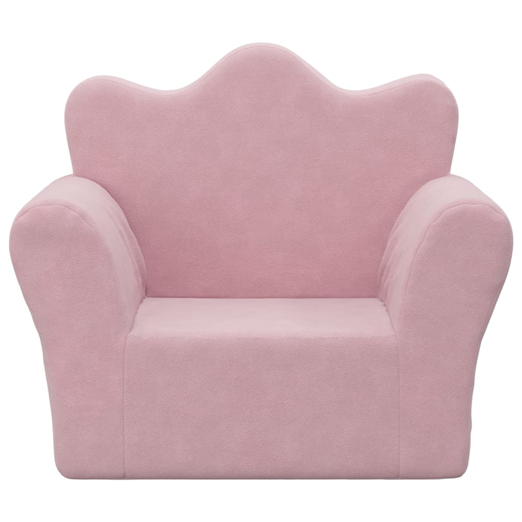 Dječja sofa ružičasta od mekanog pliša