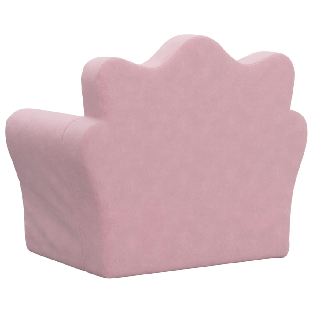 Dječja sofa ružičasta od mekanog pliša