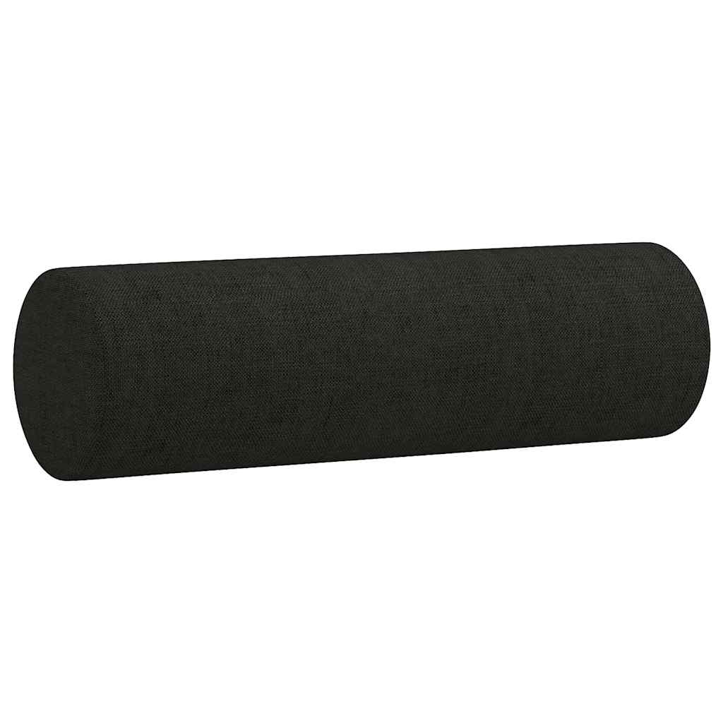 Dvosjed s ukrasnim jastucima crni 120 cm od tkanine