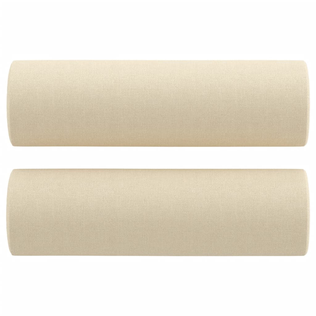 Dvosjed s ukrasnim jastucima krem 120 cm od tkanine