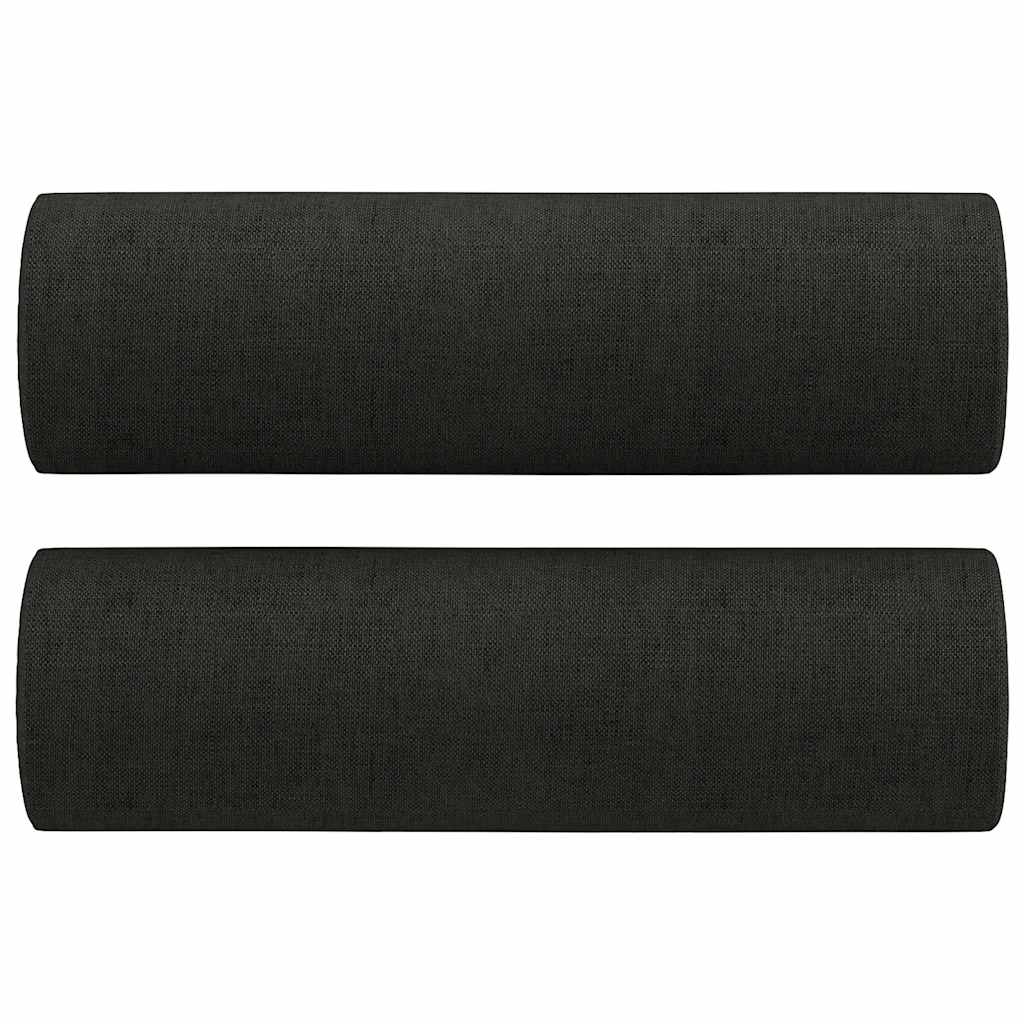 Dvosjed s ukrasnim jastucima crni 120 cm od tkanine