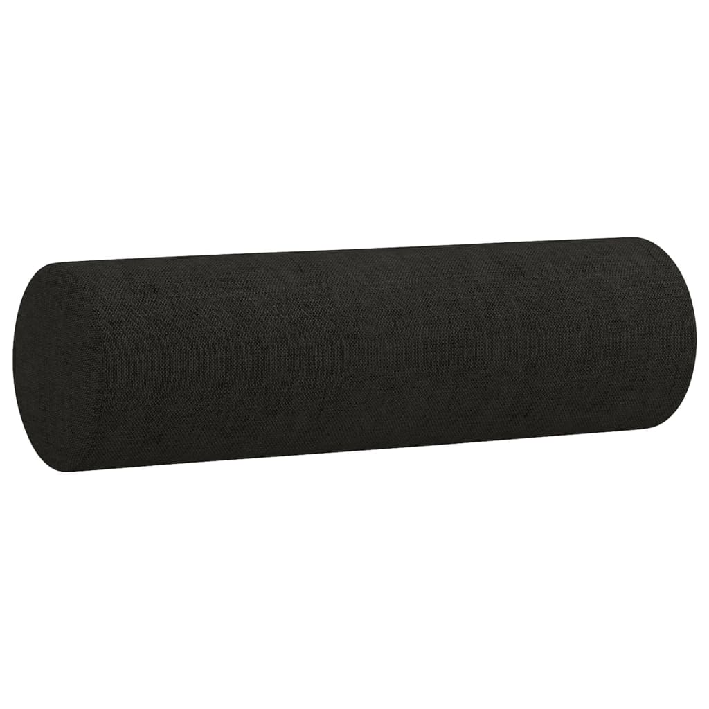 Dvosjed s ukrasnim jastucima crni 120 cm od tkanine