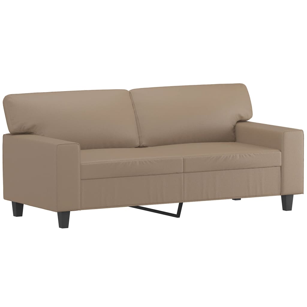 Dvosjed s ukrasnim jastucima boja cappuccina 140cm umjetna koža