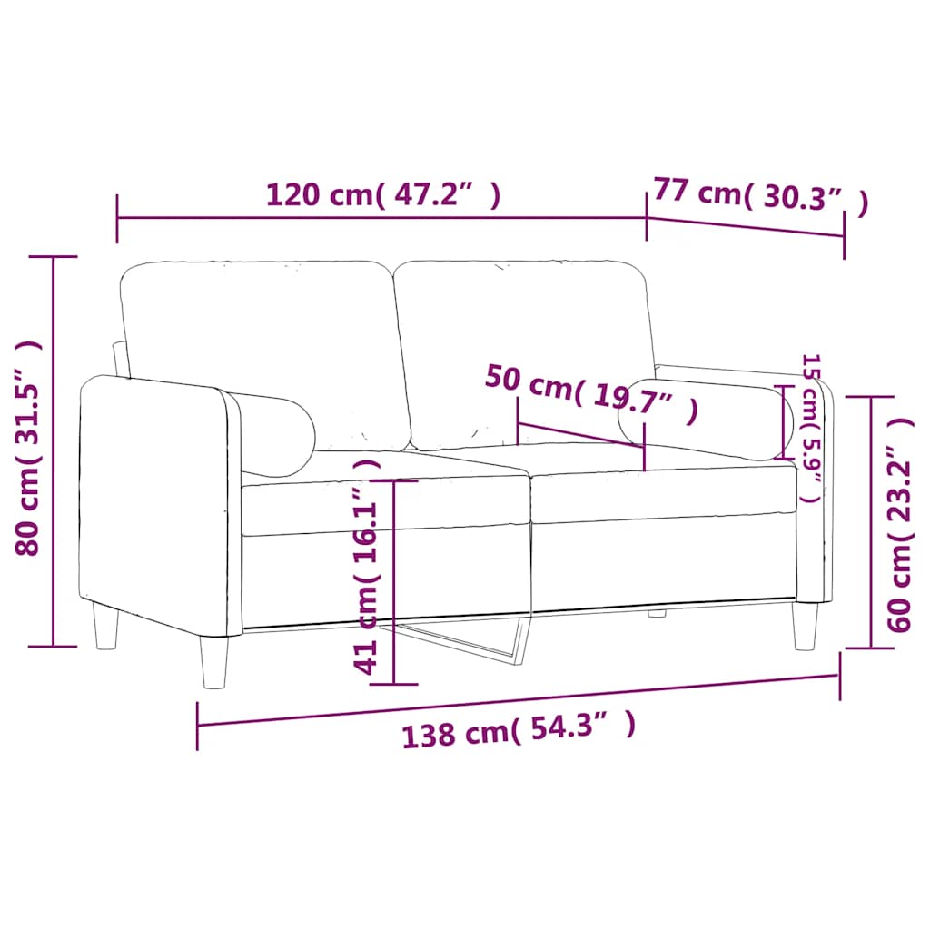 Dvosjed s ukrasnim jastucima žuti 120 cm baršunasti