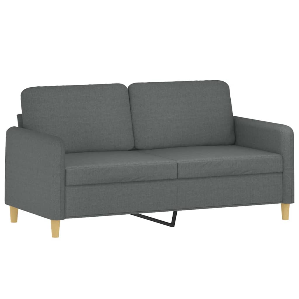 Dvosjed s ukrasnim jastucima tamnosivi 140 cm od tkanine