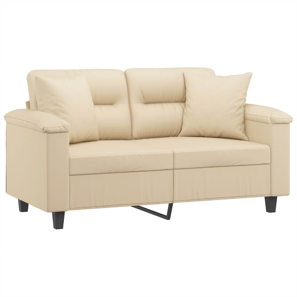 Dvosjed s jastucima krem 120 cm od mikrovlakana