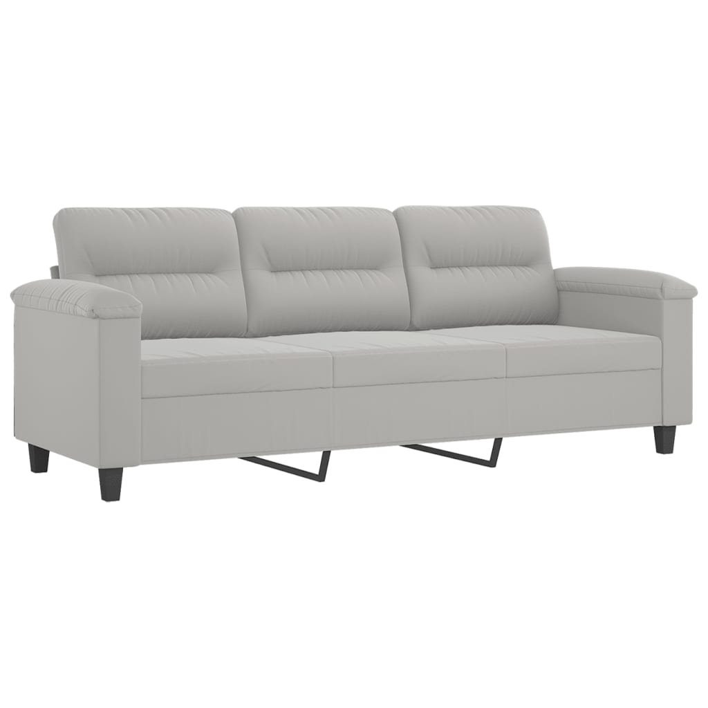Trosjed s jastucima svjetlosivi 180 cm od mikrovlakana