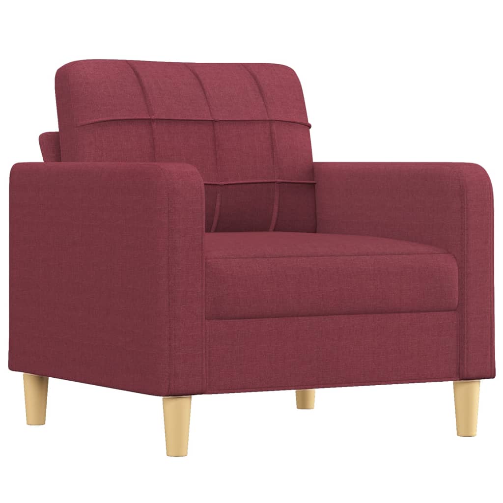 Fotelja s tabureom crvena boja vina 60 cm od tkanine