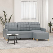 Trosjed s tabureom svjetlosivi 180 cm od tkanine Siva