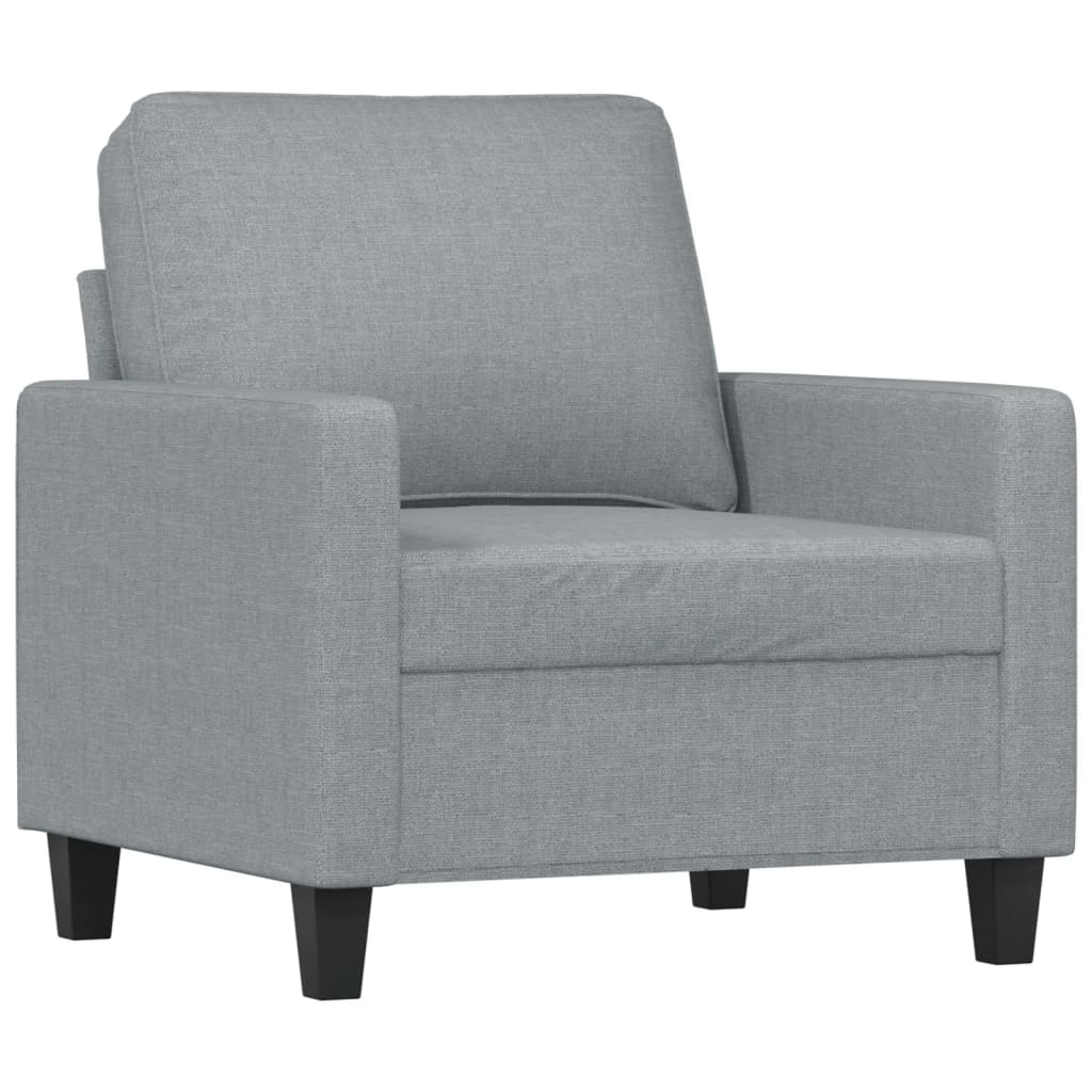 Fotelja s tabureom svjetlosiva 60 cm od tkanine