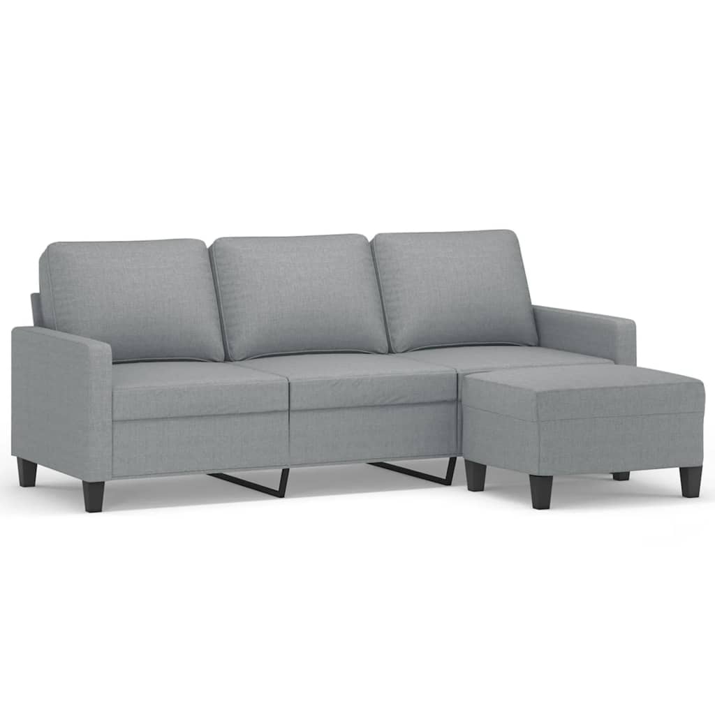 Trosjed s tabureom svjetlosivi 180 cm od tkanine