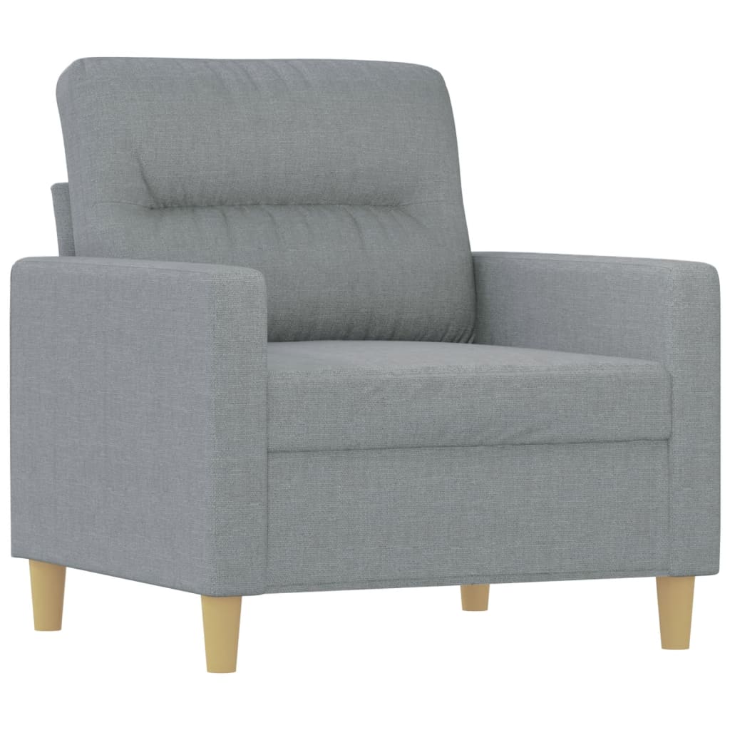 Fotelja s tabureom svjetlosiva 60 cm od tkanine