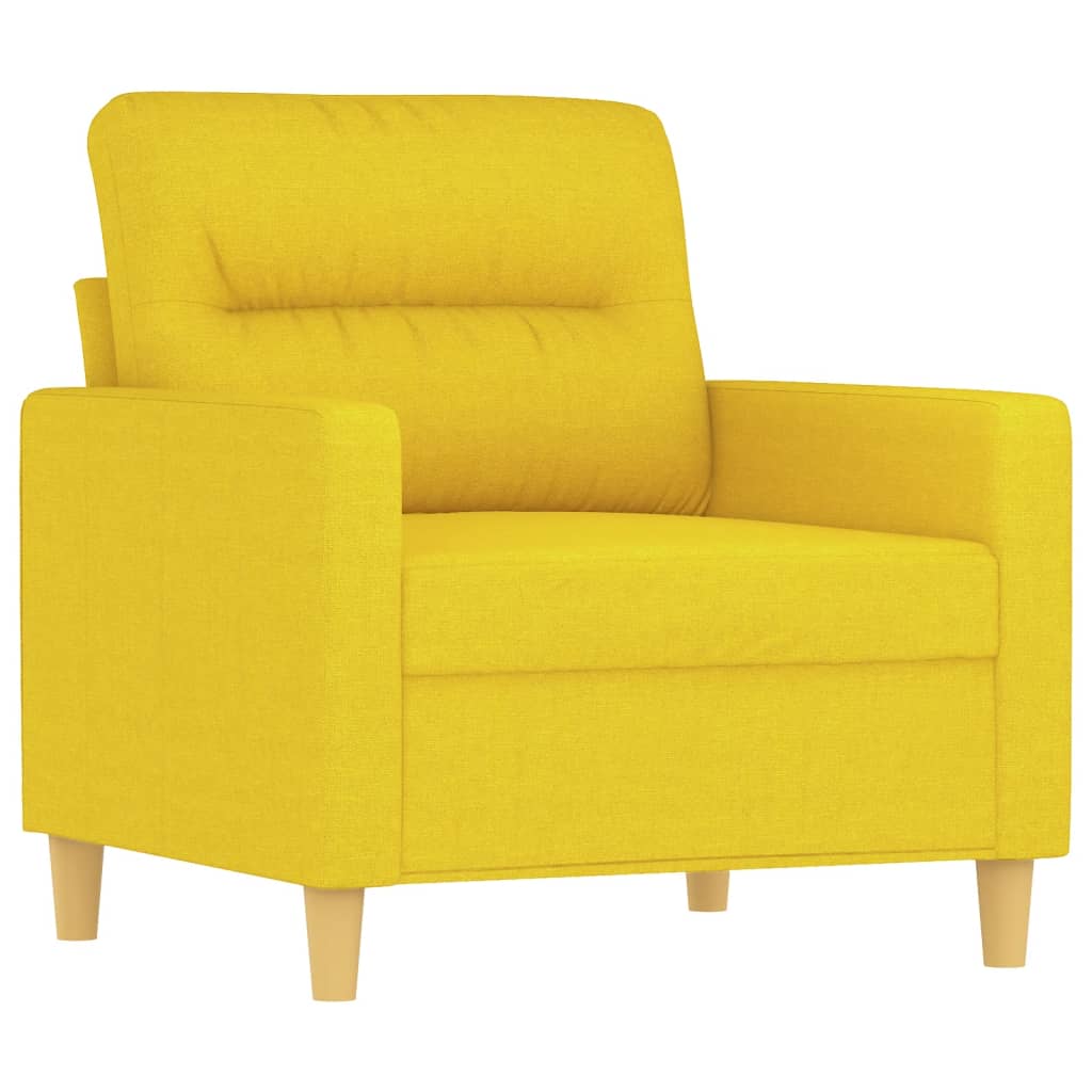 Fotelja s tabureom svjetložuta 60 cm od tkanine