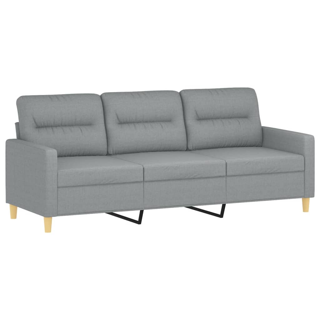 Trosjed s tabureom svjetlosivi 180 cm od tkanine