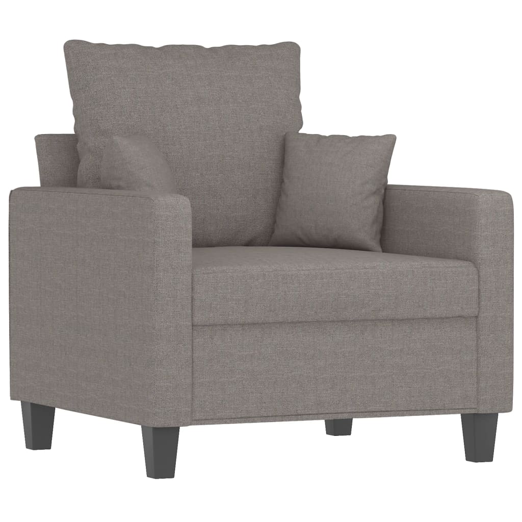 Fotelja s tabureom smeđesiva 60 cm od tkanine