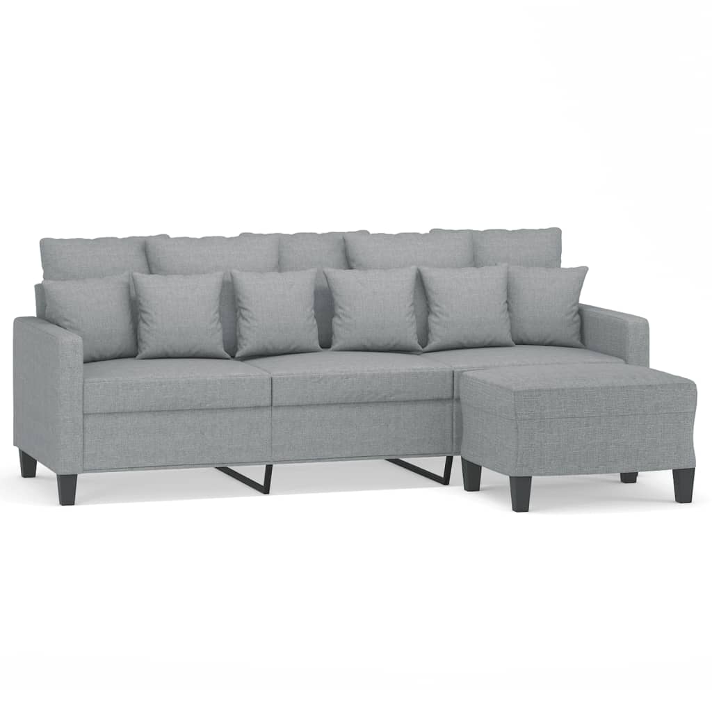Trosjed s tabureom svjetlosivi 180 cm od tkanine