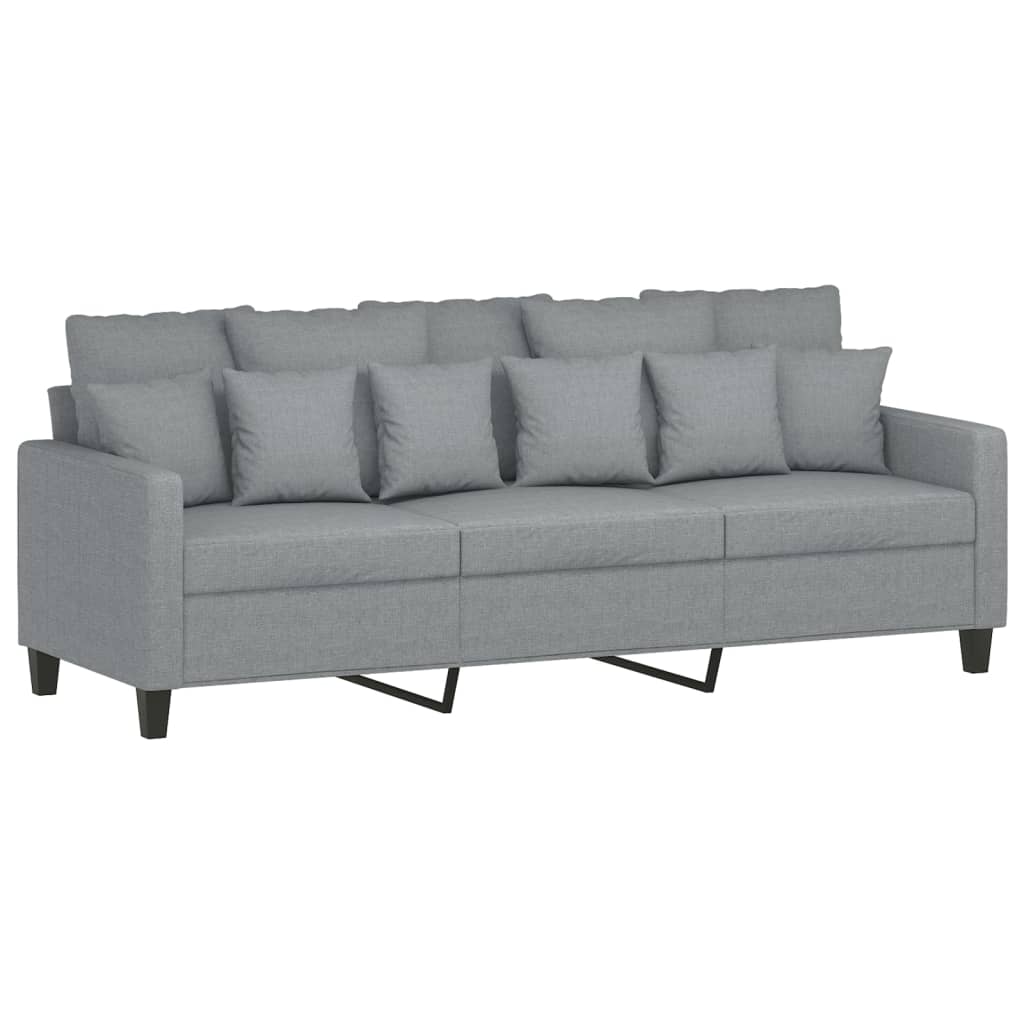 Trosjed s tabureom svjetlosivi 180 cm od tkanine