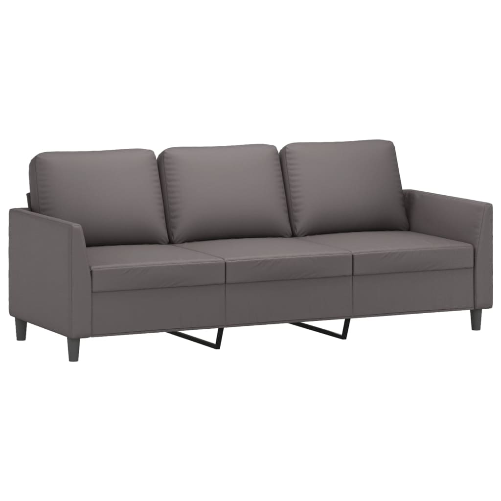 Trosjed s tabureom sivi 180 cm od umjetne kože