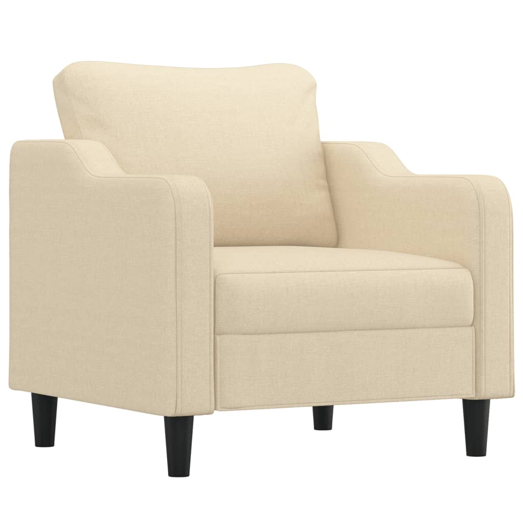 Fotelja s tabureom krem 60 cm od tkanine